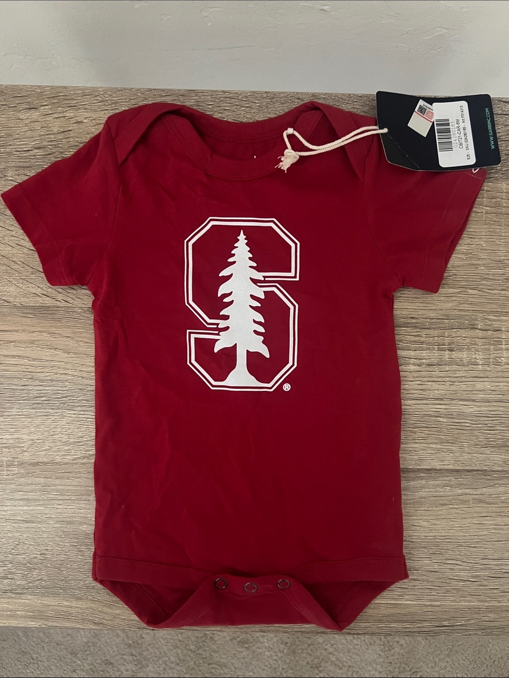 NWT Stanford University logo baby one piece snap bodysuit age 3-6 months Garbinc